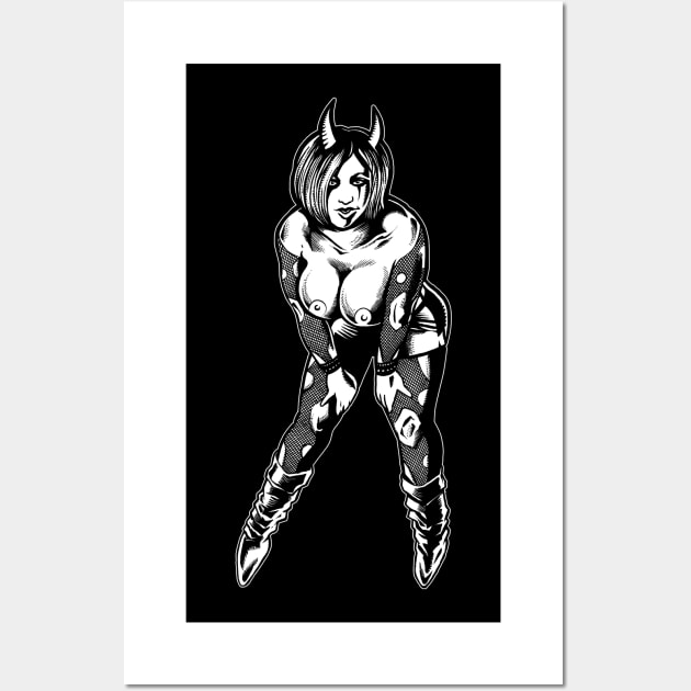 Sexy Devil Girl Pinup Wall Art by wildsidecomix